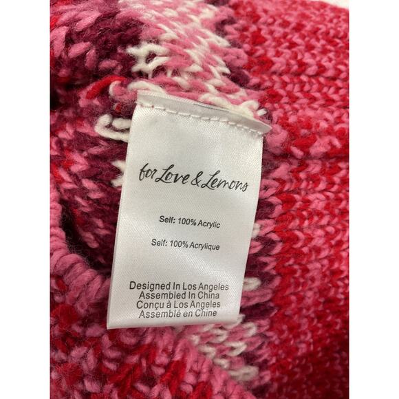 For Love & Lemons 'Wilma' Pink Baloon Sleeve Cropped Turtleneck Size S - Picture 5 of 5